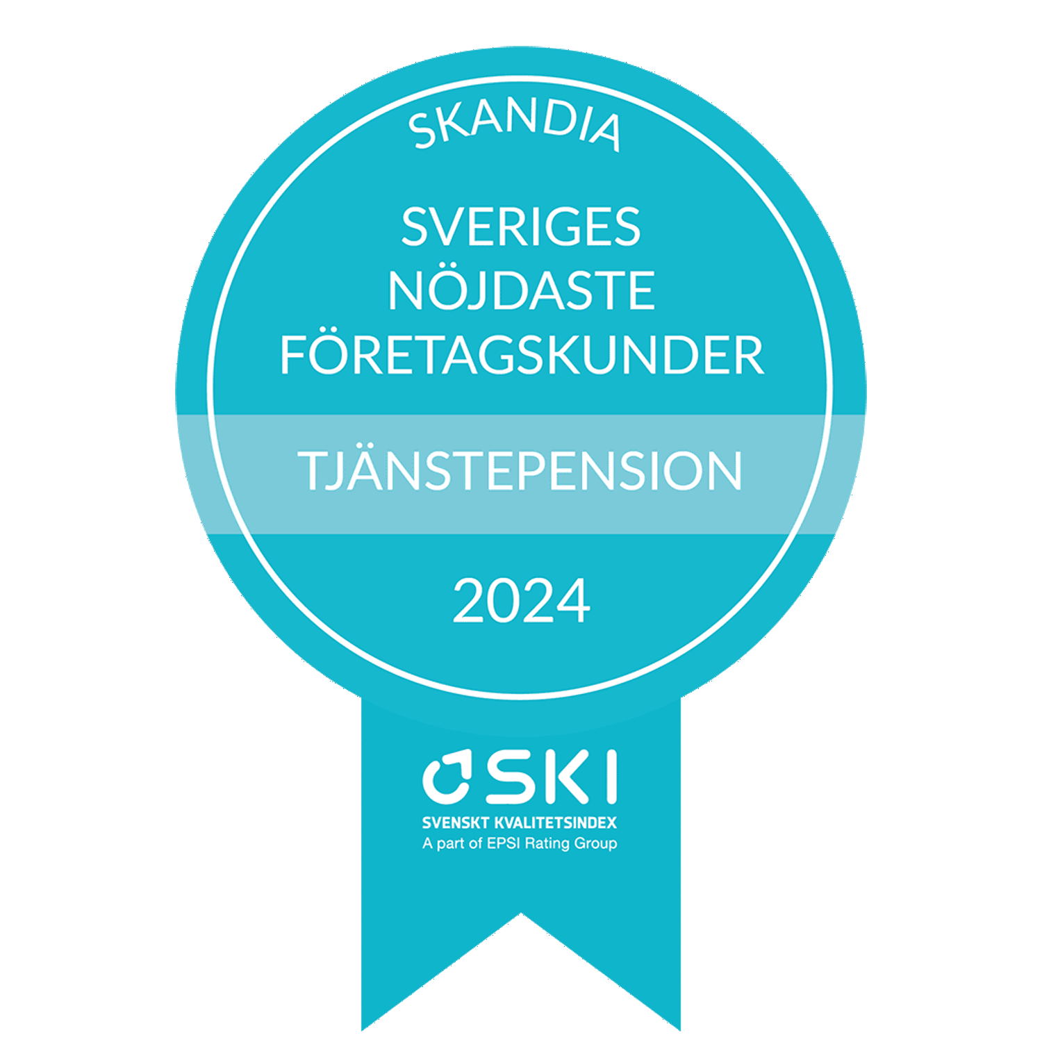 Skandia – Sveriges nöjdaste företagskunder 2024 - Tjänstepension, SKI Svenskt kvalitetsindex