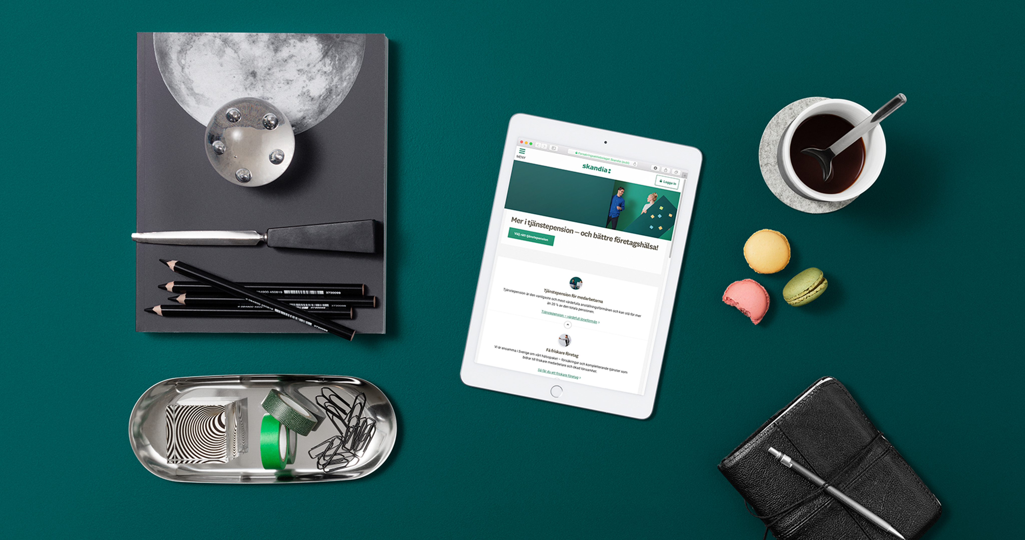 Tablet Skandia Gränssnitt Läsplatta på skrivbord